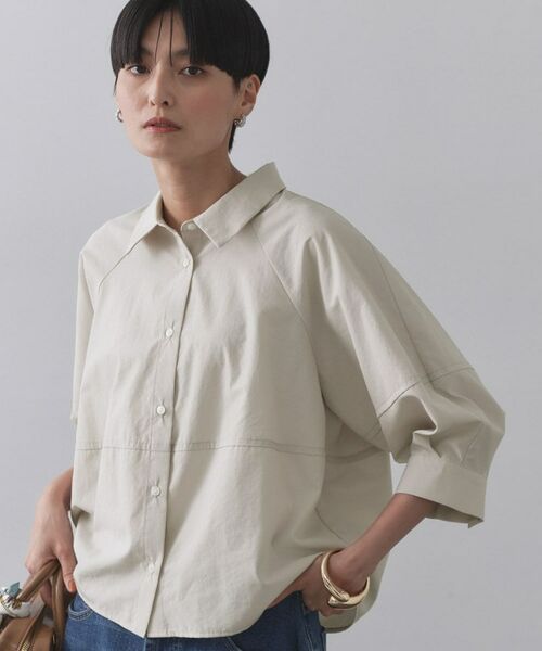 OPAQUE.CLIP / オペーク ドット クリップ シャツ・ブラウス | 切替フォルムシャツ【洗濯機洗い可】(グレージュ(050))