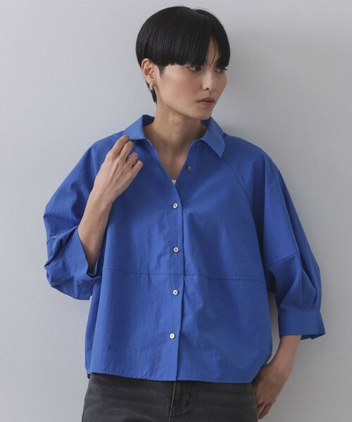 OPAQUE. CLIP/オペーク ドット クリップ 切替フォルムシャツ【洗濯機洗い可】 ブルー(093) 38(M) OPAQUE. CLIP/オペーク ドット クリップ 切替フォルムシャツ【洗濯機洗い可】 ブルー(093) 38(M)