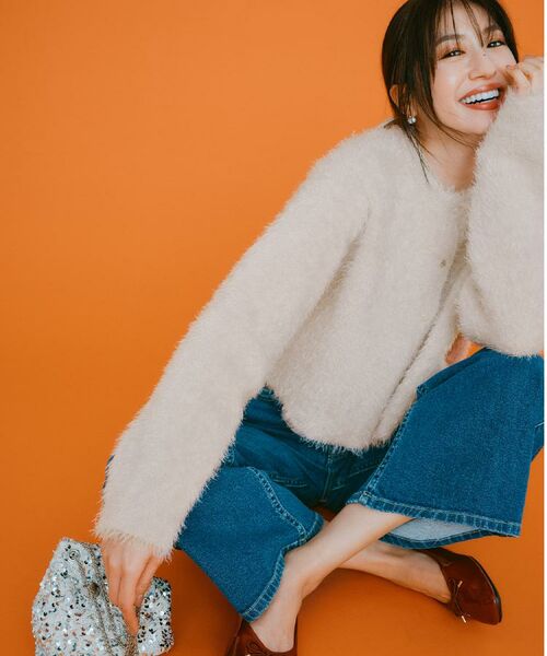 OPAQUE.CLIP / オペーク ドット クリップ カーディガン・ボレロ | シャギーショートカーディガン【洗濯機OK】《6col》 | 詳細1