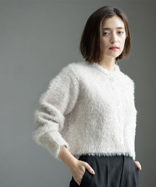 OPAQUE.CLIP / オペーク ドット クリップ カーディガン・ボレロ | シャギーショートカーディガン【洗濯機OK】《6col》 | 詳細12