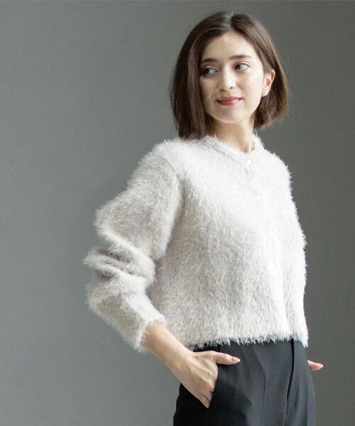 OPAQUE.CLIP / オペーク ドット クリップ カーディガン・ボレロ | シャギーショートカーディガン【洗濯機OK】《6col》 | 詳細14