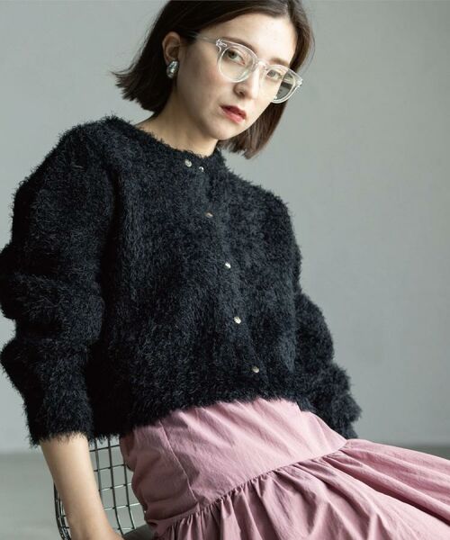 OPAQUE.CLIP / オペーク ドット クリップ カーディガン・ボレロ | シャギーショートカーディガン【洗濯機OK】《6col》 | 詳細17