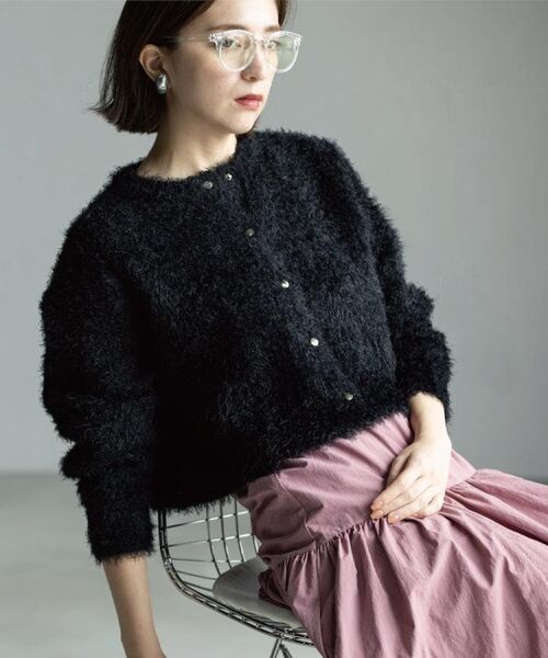 OPAQUE.CLIP / オペーク ドット クリップ カーディガン・ボレロ | シャギーショートカーディガン【洗濯機OK】《6col》 | 詳細18