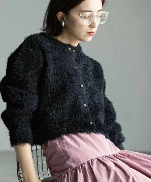 OPAQUE.CLIP / オペーク ドット クリップ カーディガン・ボレロ | シャギーショートカーディガン【洗濯機OK】《6col》 | 詳細19