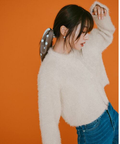 OPAQUE.CLIP / オペーク ドット クリップ カーディガン・ボレロ | シャギーショートカーディガン【洗濯機OK】《6col》 | 詳細2