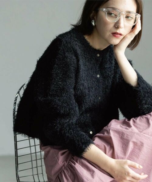 OPAQUE.CLIP / オペーク ドット クリップ カーディガン・ボレロ | シャギーショートカーディガン【洗濯機OK】《6col》 | 詳細20