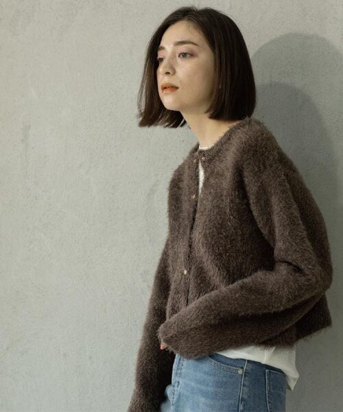 OPAQUE.CLIP / オペーク ドット クリップ カーディガン・ボレロ | シャギーショートカーディガン【洗濯機OK】《6col》 | 詳細22