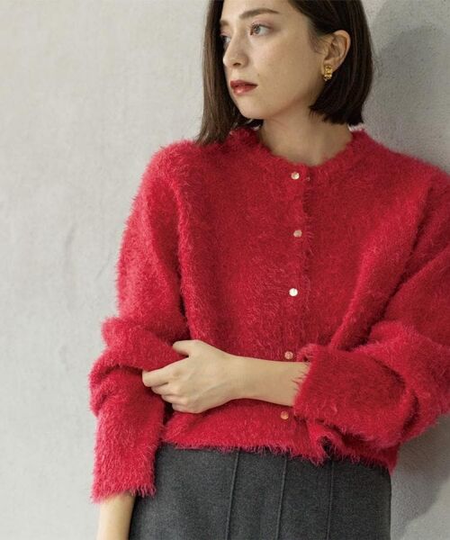 OPAQUE.CLIP / オペーク ドット クリップ カーディガン・ボレロ | シャギーショートカーディガン【洗濯機OK】《6col》 | 詳細4