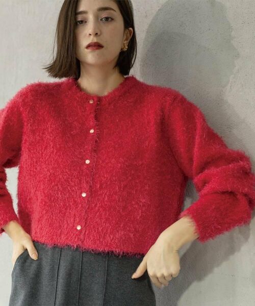 OPAQUE.CLIP / オペーク ドット クリップ カーディガン・ボレロ | シャギーショートカーディガン【洗濯機OK】《6col》 | 詳細6