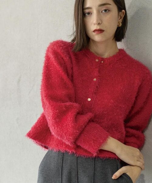 OPAQUE.CLIP / オペーク ドット クリップ カーディガン・ボレロ | シャギーショートカーディガン【洗濯機OK】《6col》 | 詳細7