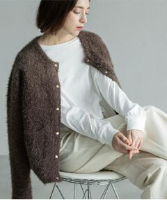 OPAQUE.CLIP / オペーク ドット クリップ カーディガン・ボレロ | シャギーミドルカーディガン【洗濯機OK】《6col》