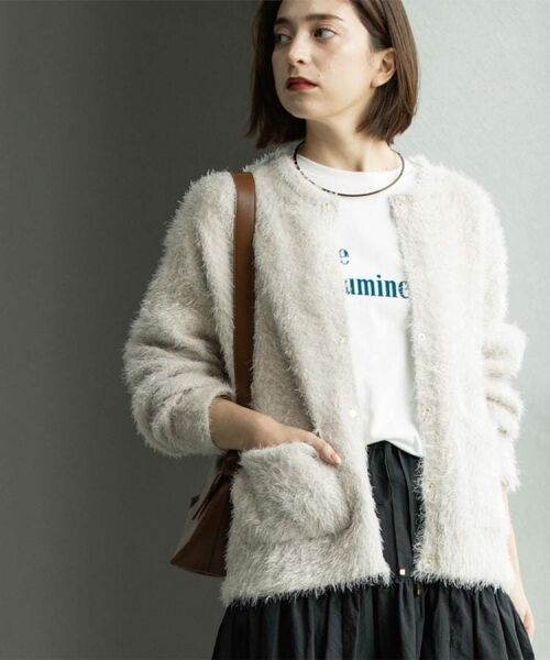 OPAQUE.CLIP / オペーク ドット クリップ カーディガン・ボレロ | シャギーミドルカーディガン【洗濯機OK】《6col》 | 詳細10