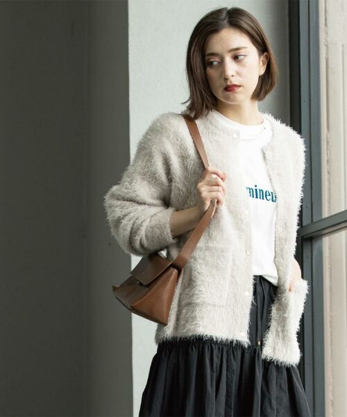 OPAQUE.CLIP / オペーク ドット クリップ カーディガン・ボレロ | シャギーミドルカーディガン【洗濯機OK】《6col》 | 詳細12