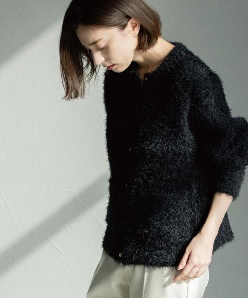 OPAQUE.CLIP / オペーク ドット クリップ カーディガン・ボレロ | シャギーミドルカーディガン【洗濯機OK】《6col》 | 詳細16