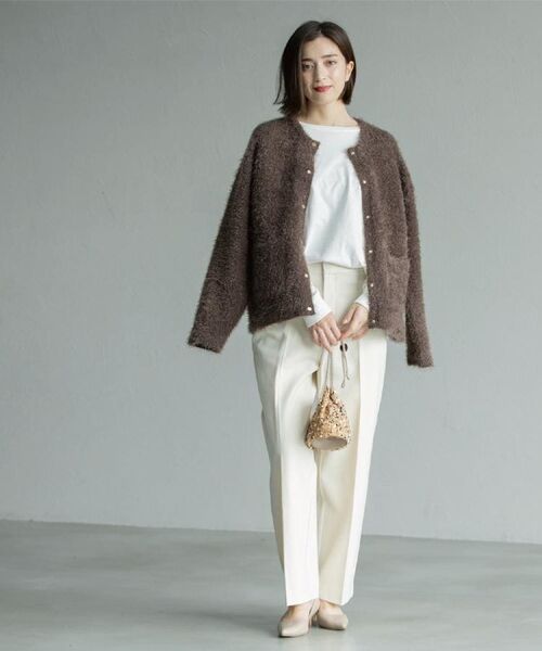 OPAQUE.CLIP / オペーク ドット クリップ カーディガン・ボレロ | シャギーミドルカーディガン【洗濯機OK】《6col》 | 詳細9
