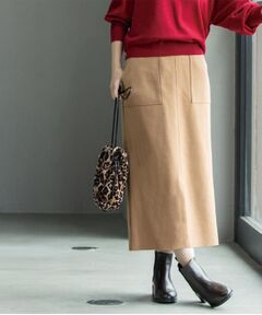 OPAQUE.CLIP / オペーク ドット クリップ ロング・マキシ丈スカート | 《8色展開/S-LLサイズ》ウールライクタイトスカート【洗濯機洗い可】