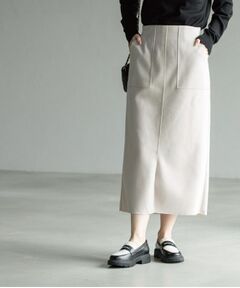 OPAQUE.CLIP / オペーク ドット クリップ ロング・マキシ丈スカート | 《8色展開/S-LLサイズ》ウールライクタイトスカート【洗濯機洗い可】