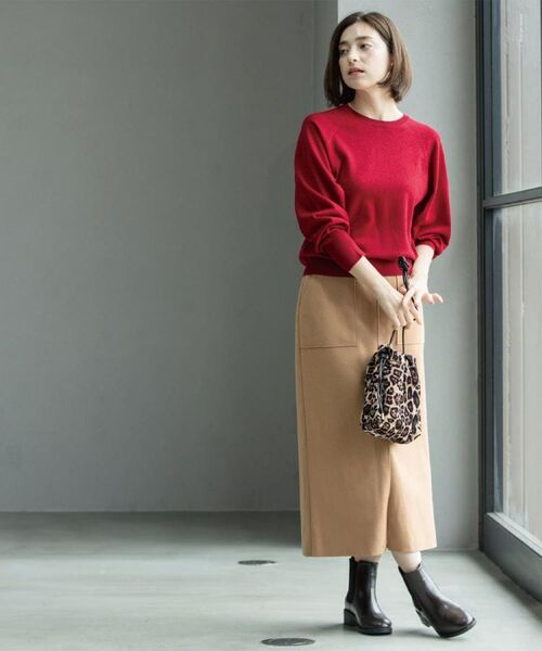 OPAQUE.CLIP / オペーク ドット クリップ ロング・マキシ丈スカート | 《8色展開/S-LLサイズ》ウールライクタイトスカート【洗濯機洗い可】 | 詳細10