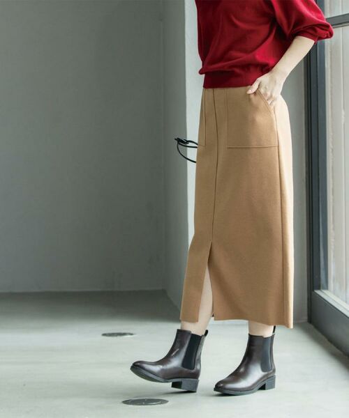 OPAQUE.CLIP / オペーク ドット クリップ ロング・マキシ丈スカート | 《8色展開/S-LLサイズ》ウールライクタイトスカート【洗濯機洗い可】 | 詳細11