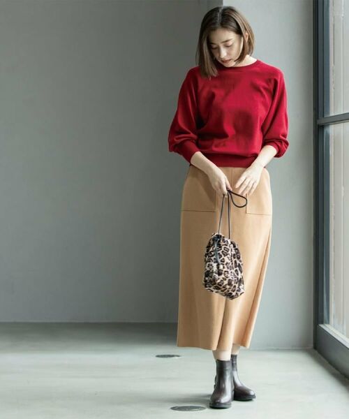 OPAQUE.CLIP / オペーク ドット クリップ ロング・マキシ丈スカート | 《8色展開/S-LLサイズ》ウールライクタイトスカート【洗濯機洗い可】 | 詳細13