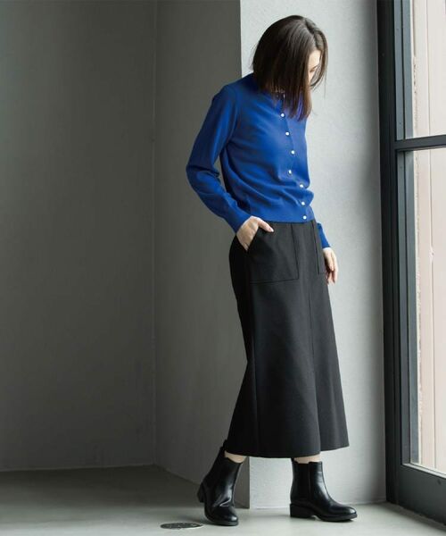 OPAQUE.CLIP / オペーク ドット クリップ ロング・マキシ丈スカート | 《8色展開/S-LLサイズ》ウールライクタイトスカート【洗濯機洗い可】 | 詳細25