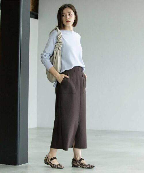 OPAQUE.CLIP / オペーク ドット クリップ ロング・マキシ丈スカート | 《8色展開/S-LLサイズ》ウールライクタイトスカート【洗濯機洗い可】 | 詳細28