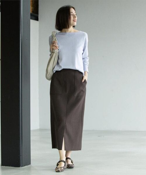 OPAQUE.CLIP / オペーク ドット クリップ ロング・マキシ丈スカート | 《8色展開/S-LLサイズ》ウールライクタイトスカート【洗濯機洗い可】 | 詳細29