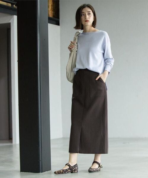 OPAQUE.CLIP / オペーク ドット クリップ ロング・マキシ丈スカート | 《8色展開/S-LLサイズ》ウールライクタイトスカート【洗濯機洗い可】 | 詳細30