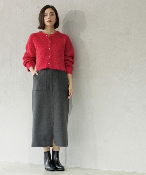 OPAQUE.CLIP / オペーク ドット クリップ ロング・マキシ丈スカート | 《8色展開/S-LLサイズ》ウールライクタイトスカート【洗濯機洗い可】 | 詳細5