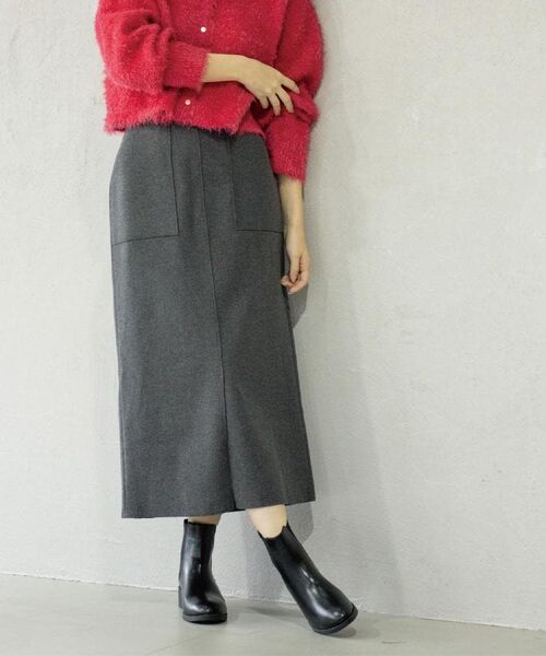 OPAQUE.CLIP / オペーク ドット クリップ ロング・マキシ丈スカート | 《8色展開/S-LLサイズ》ウールライクタイトスカート【洗濯機洗い可】 | 詳細7