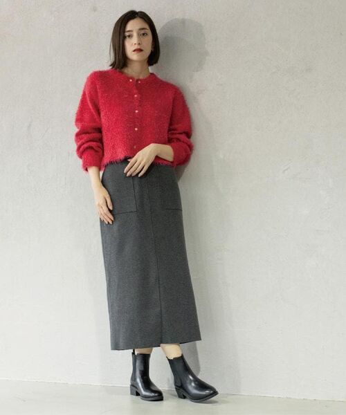 OPAQUE.CLIP / オペーク ドット クリップ ロング・マキシ丈スカート | 《8色展開/S-LLサイズ》ウールライクタイトスカート【洗濯機洗い可】 | 詳細8