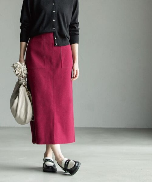 OPAQUE. CLIP/オペーク ドット クリップ 《8色展開/S-LLサイズ》ウールライクタイトスカート【洗濯機洗い可】 ボルドー(064) 36(S) OPAQUE. CLIP/オペーク ドット クリップ 《8色展開/S-LLサイズ》ウールライクタイトスカート【洗濯機洗い可】 ボルドー(064) 36(S)