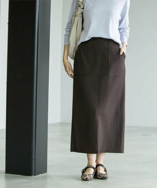 8色展開/S-LLサイズ》ウールライクタイトスカート【洗濯機洗い可