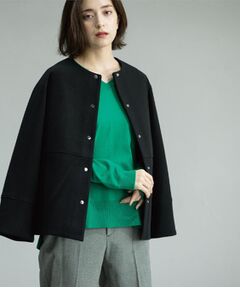 OPAQUE.CLIP / オペーク ドット クリップ その他アウター | ウールライクメルトンノーカラーコート【洗濯機洗い可】