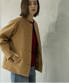 OPAQUE.CLIP / オペーク ドット クリップ その他アウター | ウールライクメルトンノーカラーコート【洗濯機洗い可】