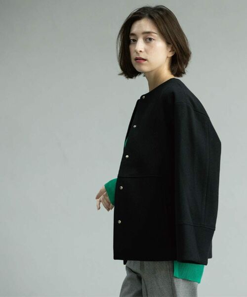 OPAQUE.CLIP / オペーク ドット クリップ その他アウター | ウールライクメルトンノーカラーコート【洗濯機洗い可】 | 詳細10