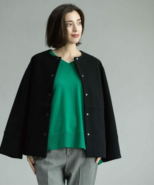 OPAQUE.CLIP / オペーク ドット クリップ その他アウター | ウールライクメルトンノーカラーコート【洗濯機洗い可】 | 詳細11