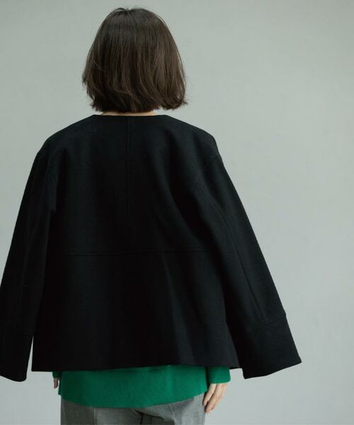 OPAQUE.CLIP / オペーク ドット クリップ その他アウター | ウールライクメルトンノーカラーコート【洗濯機洗い可】 | 詳細13