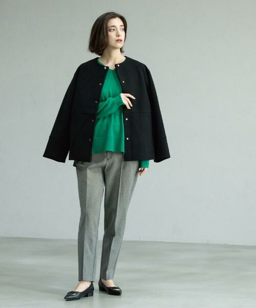 OPAQUE.CLIP / オペーク ドット クリップ その他アウター | ウールライクメルトンノーカラーコート【洗濯機洗い可】 | 詳細14