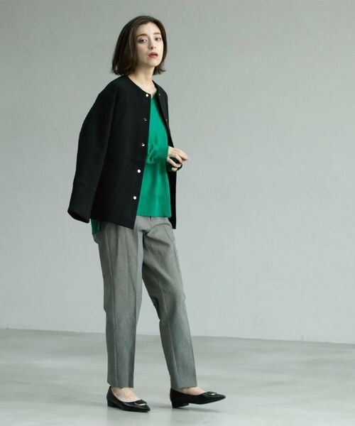 OPAQUE.CLIP / オペーク ドット クリップ その他アウター | ウールライクメルトンノーカラーコート【洗濯機洗い可】 | 詳細15