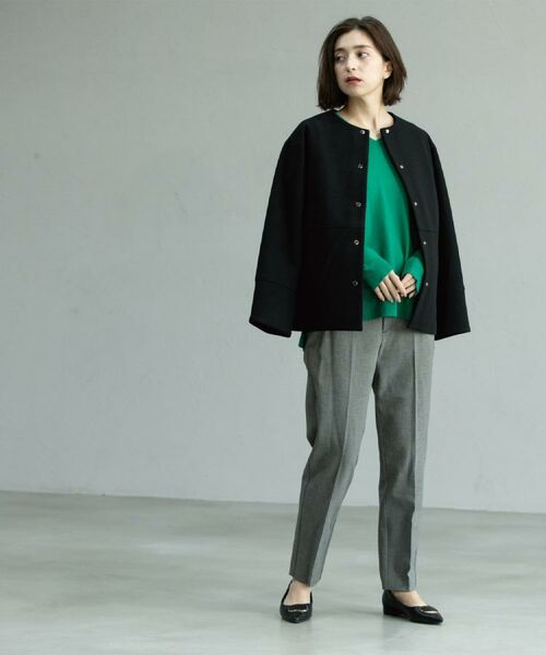 OPAQUE.CLIP / オペーク ドット クリップ その他アウター | ウールライクメルトンノーカラーコート【洗濯機洗い可】 | 詳細16