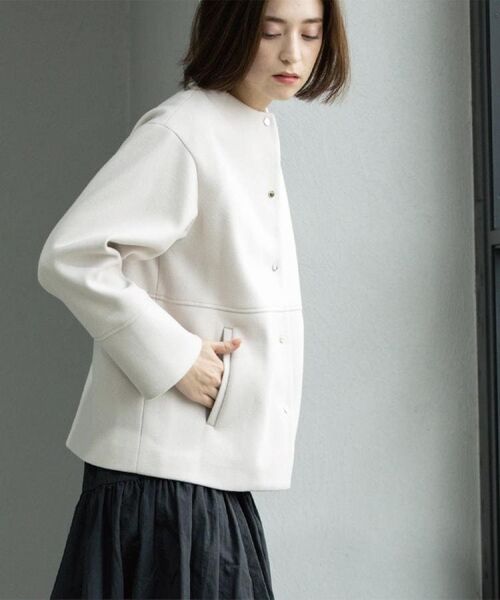 OPAQUE.CLIP / オペーク ドット クリップ その他アウター | ウールライクメルトンノーカラーコート【洗濯機洗い可】 | 詳細19