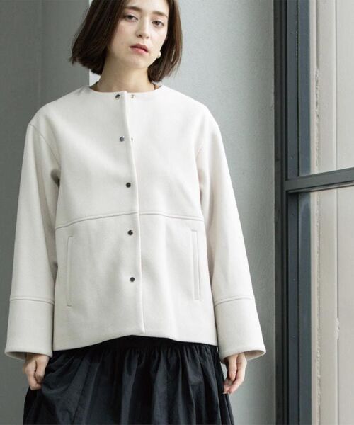 OPAQUE.CLIP / オペーク ドット クリップ その他アウター | ウールライクメルトンノーカラーコート【洗濯機洗い可】 | 詳細20