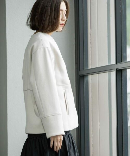OPAQUE.CLIP / オペーク ドット クリップ その他アウター | ウールライクメルトンノーカラーコート【洗濯機洗い可】 | 詳細21