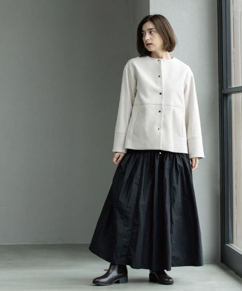 OPAQUE.CLIP / オペーク ドット クリップ その他アウター | ウールライクメルトンノーカラーコート【洗濯機洗い可】 | 詳細23