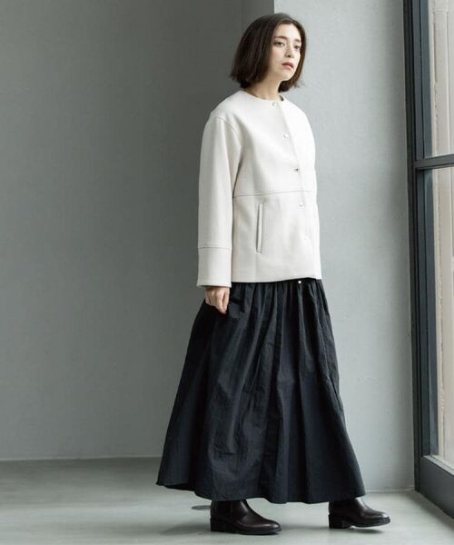 OPAQUE.CLIP / オペーク ドット クリップ その他アウター | ウールライクメルトンノーカラーコート【洗濯機洗い可】 | 詳細24