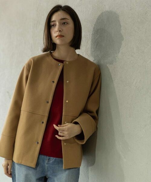 OPAQUE.CLIP / オペーク ドット クリップ その他アウター | ウールライクメルトンノーカラーコート【洗濯機洗い可】 | 詳細25