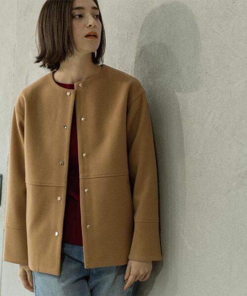 OPAQUE.CLIP / オペーク ドット クリップ その他アウター | ウールライクメルトンノーカラーコート【洗濯機洗い可】 | 詳細26