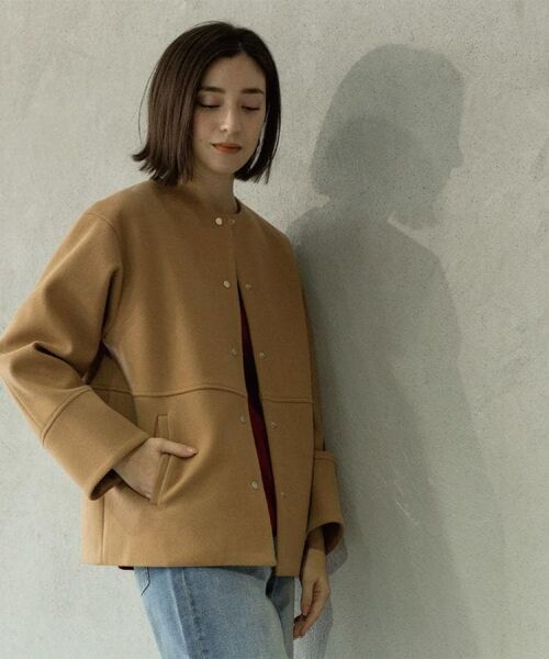 OPAQUE.CLIP / オペーク ドット クリップ その他アウター | ウールライクメルトンノーカラーコート【洗濯機洗い可】 | 詳細27