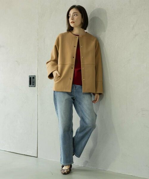 OPAQUE.CLIP / オペーク ドット クリップ その他アウター | ウールライクメルトンノーカラーコート【洗濯機洗い可】 | 詳細30